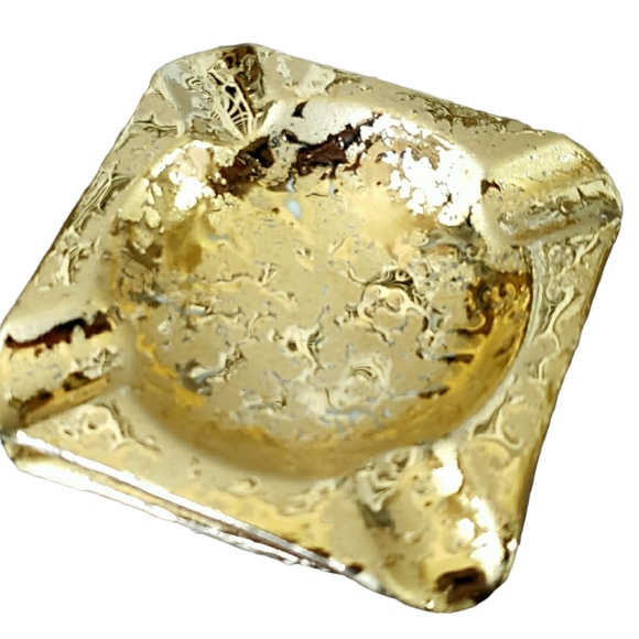 1960s - 70s Ashtray Midcentury Modern Hollywood Regency Porcelain w 22k Gold - Picture 1 of 6